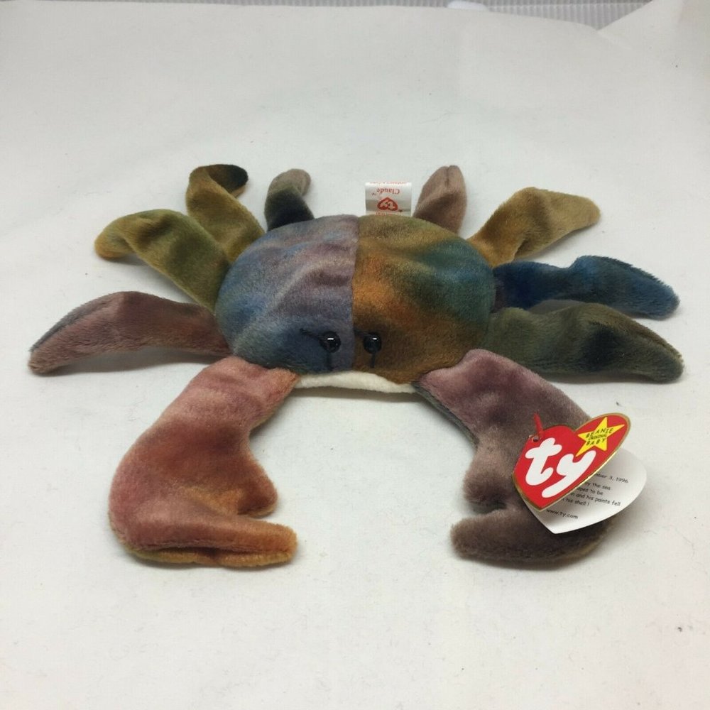 Ty Original Beanie Baby Claude Crab Plush Stuffed Animal W Tag September 3 1996